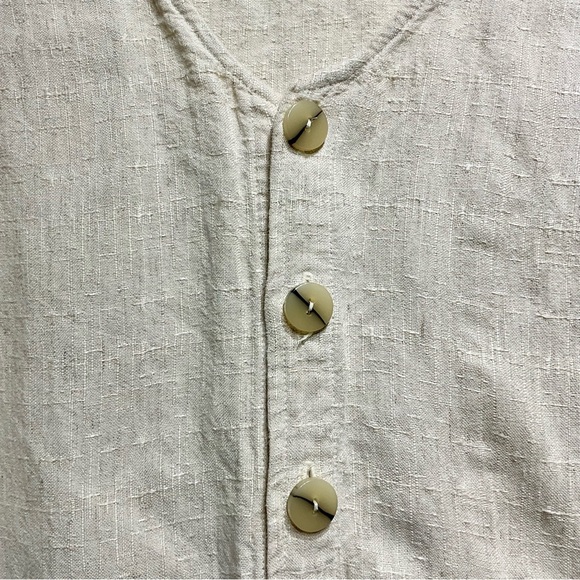 Vintage Chico’s Design Size 0.Lightweight Flax Rayon Blend.Button Down Tan Shirt - Picture 6 of 8